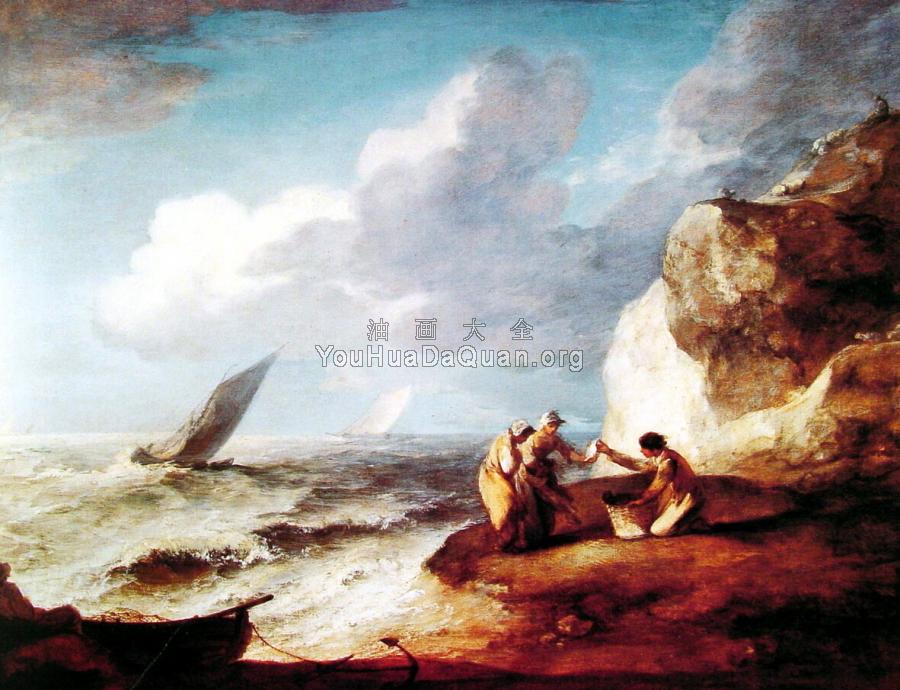 A Rocky Coastal Scene - 托马斯·庚斯博罗